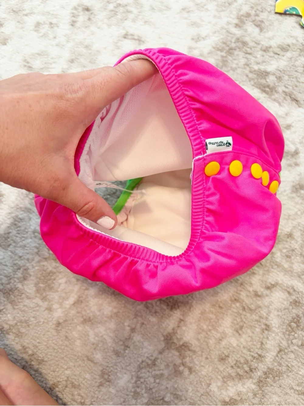 Green Sprouts 4T reusable swim diaper hot pink